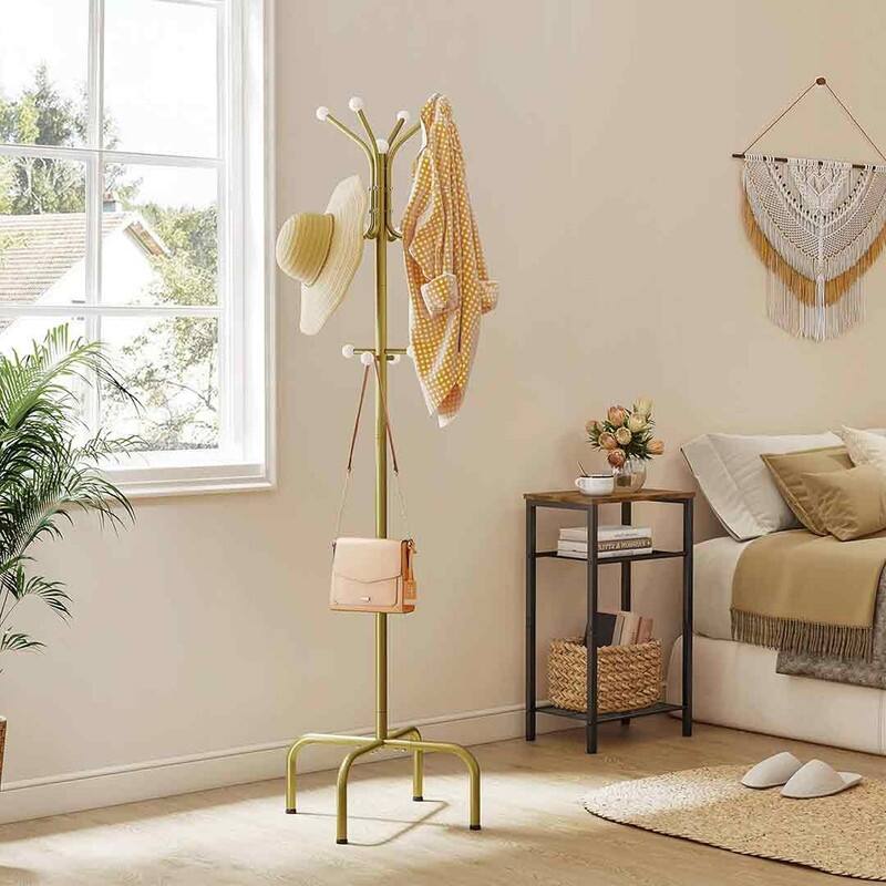 Coat Rack Freestanding, Entryway Coat Rack With 12 Hooks, Floor