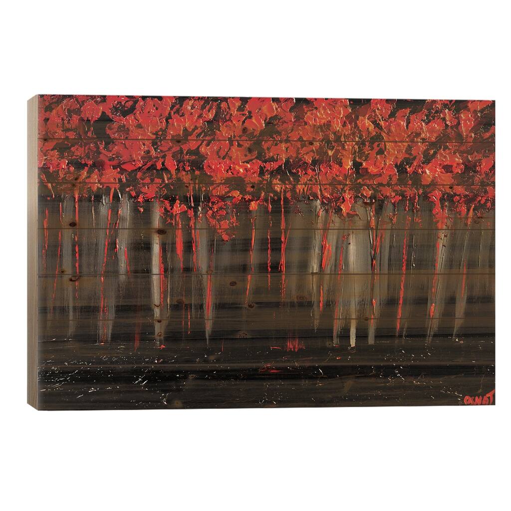Blossom II Print On Wood by Osnat Tzadok - Multi-Color