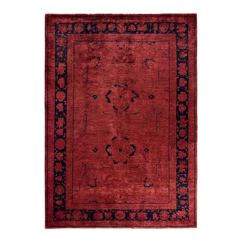 Vibrance, One-of-a-Kind Hand-Knotted Area Rug - Red, 6' 2" x 8' 9" - 6' 2" x 8' 9"
