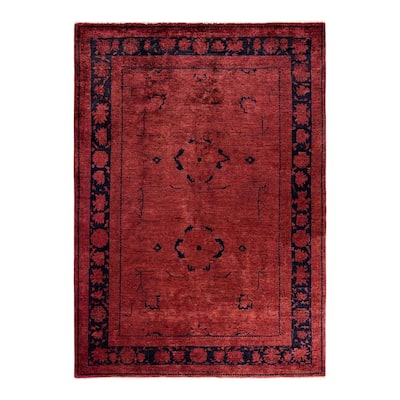 Vibrance, One-of-a-Kind Hand-Knotted Area Rug - Red, 6' 2" x 8' 9" - 6' 2" x 8' 9"