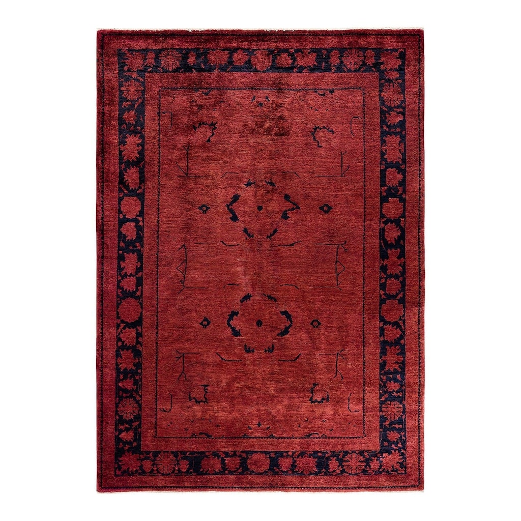 Vibrance, One-of-a-Kind Hand-Knotted Area Rug - Red, 6' 2" x 8' 9" - 6' 2" x 8' 9"