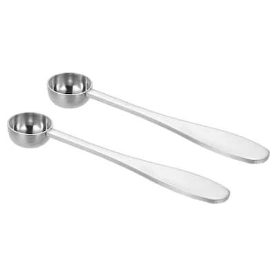 2 Pcs Tea Spoon Scoop, Stainless Steel Measuring Spoon, Silver