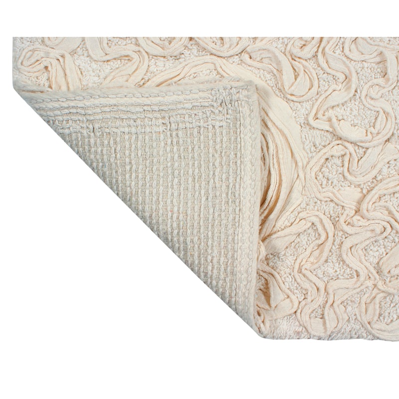 Bell Flower Bathroom Rug, Cotton Soft, Water Absorbent Bath Rug, Non Slip Shower Rug Machine Washable 24"x40" Rectangle