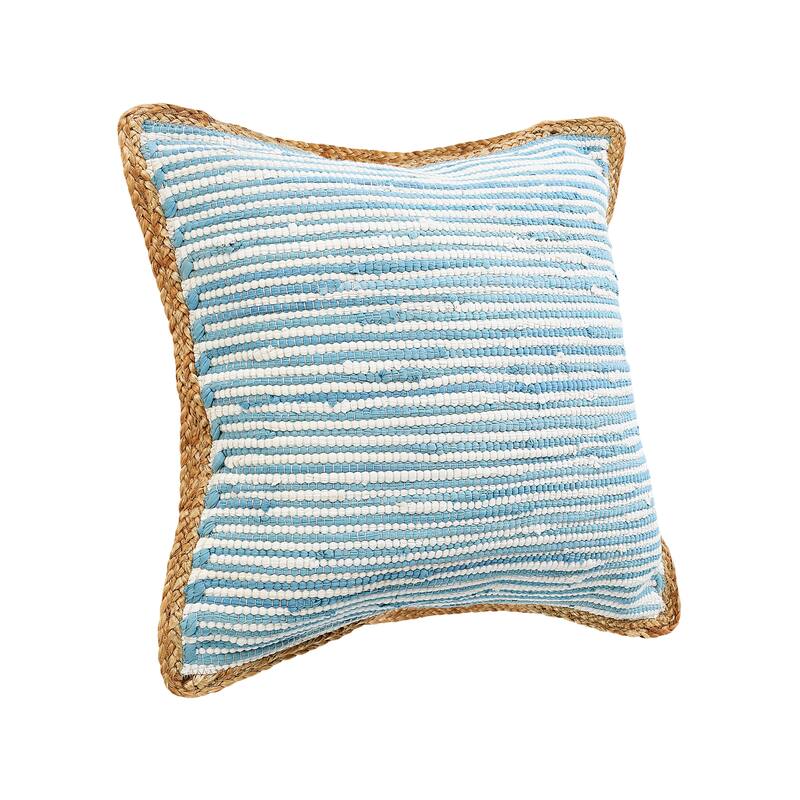 Sevita Striped Jute Bordered Throw Pillow