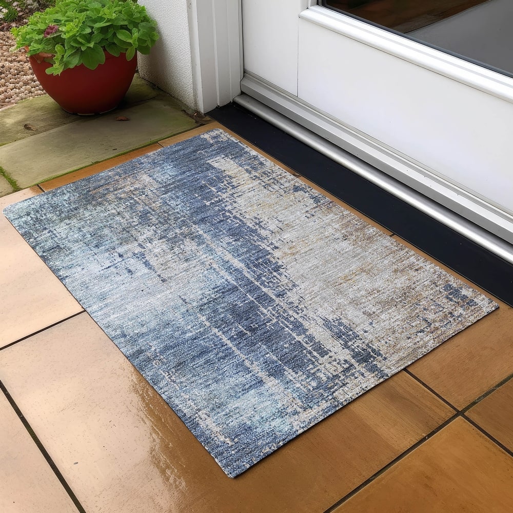 Machine Washable Indoor/ Outdoor Chantille Modern Ombre Rug