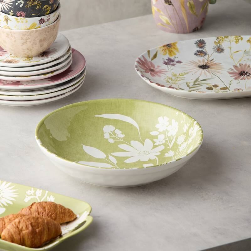 Certified International Wildflowers 128 oz. Serving Bowl 13" x 3" - 13.00"L x 13.00"W x 3.00"H