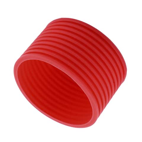 Silicone Heat Resistant Anti Scald Glass Bottle Sleeve 5.8cm Dia - Red - 2.28" x 1.4"(D*H)