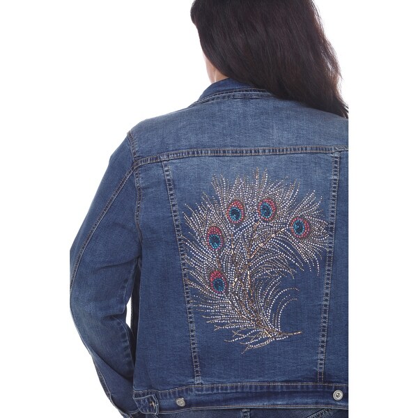 embellished denim jacket plus size