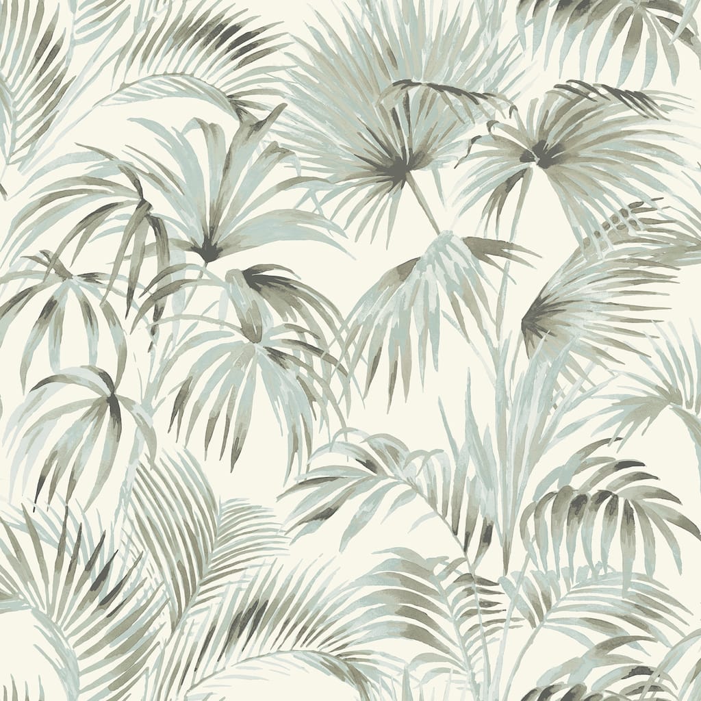 Chesapeake Manaus Aqua Palm Frond Wallpaper