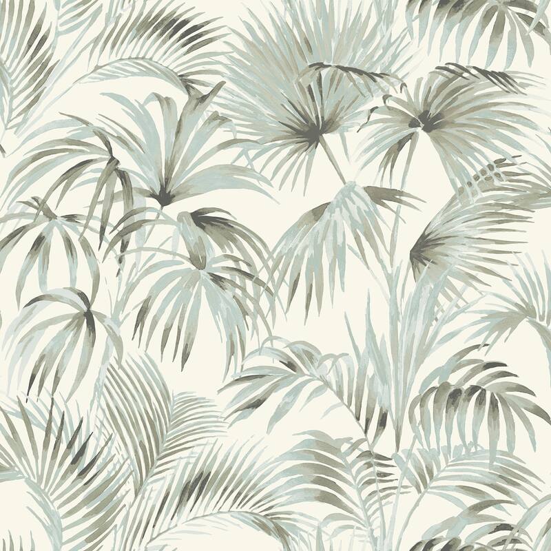 Chesapeake Manaus Aqua Palm Frond Wallpaper
