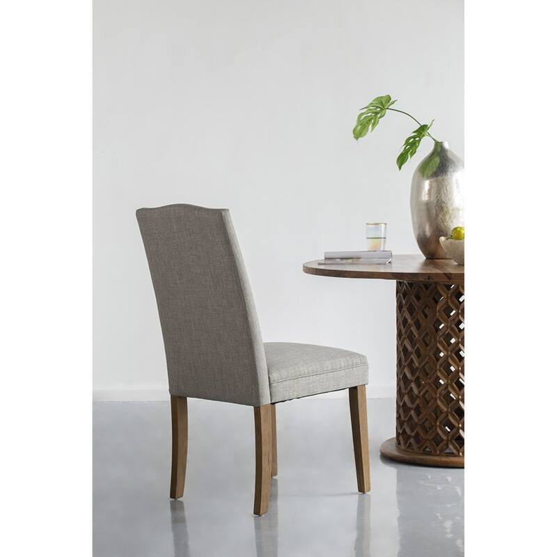 Arched Back With Nail Head Wooden Dining Chairs 39.5" Gray Brown 2Ct