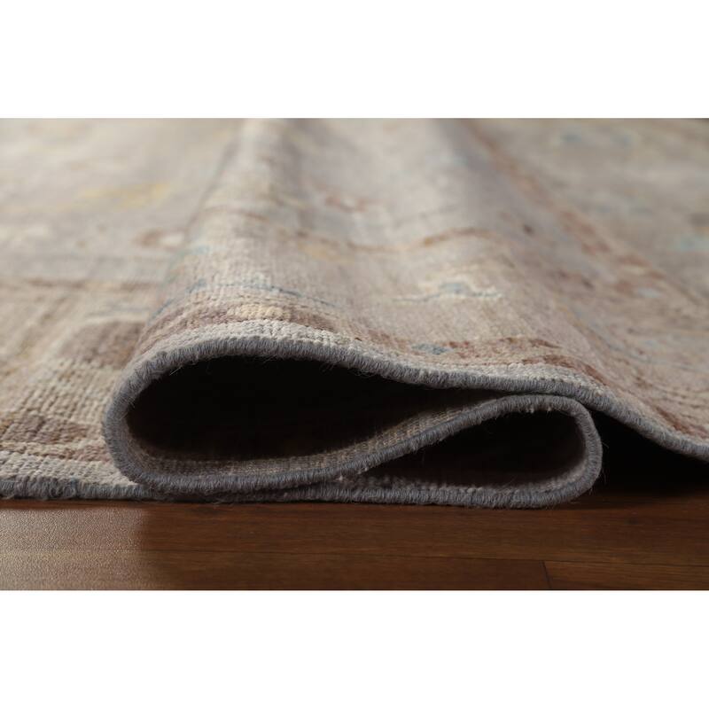 Hand Knotted Oriental 100% Wool Carpet Transitional All-Over Greys & Charcoal Oushak Area Rug - 9' 11'' X 8' 2''