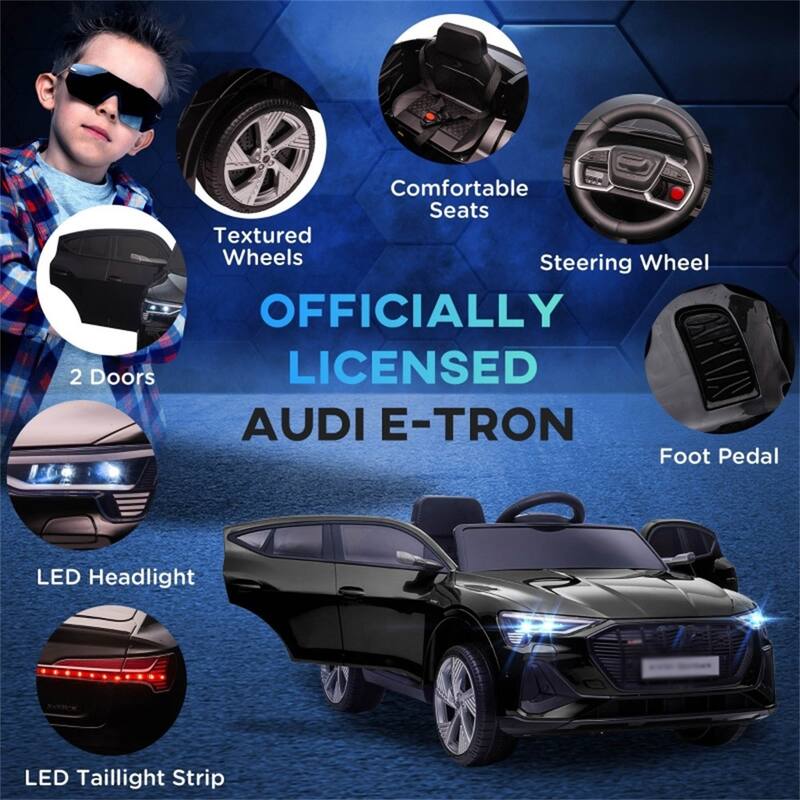 12V Electric Ride-On Car for Toddlers with USB Music LED Lights and Dual Motors Safety Wheels - 42.5" L x 23.5" W x 18.5" H