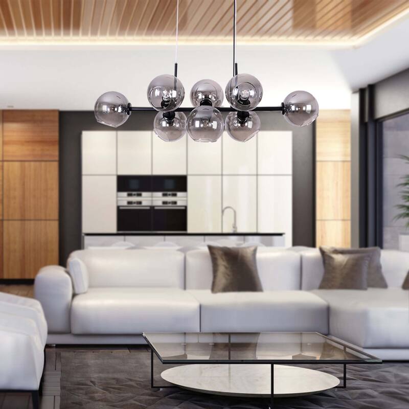 8 - Light Gold/Black Sputnik Modern Linear Pendant Chandeliers