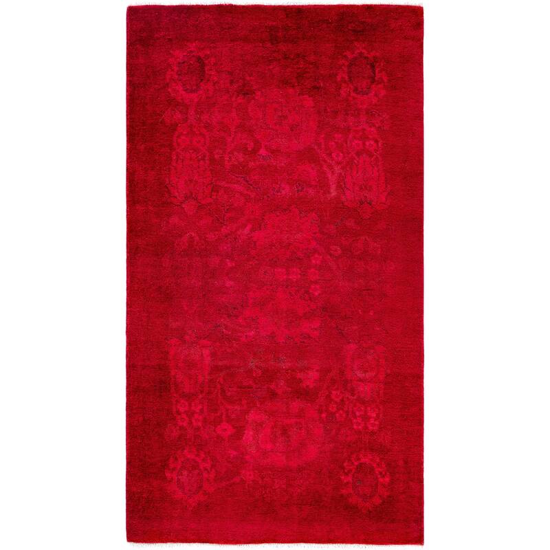 Overdyed One-of-a-Kind Hand-Knotted Area Rug - Pink - 3' 1" x 5' 6"