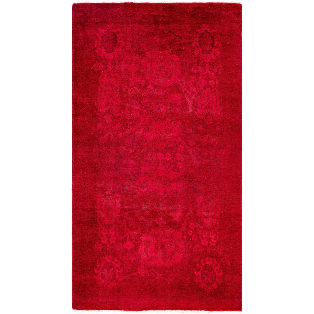 Overdyed One-of-a-Kind Hand-Knotted Area Rug - Pink - 3' 1" x 5' 6"