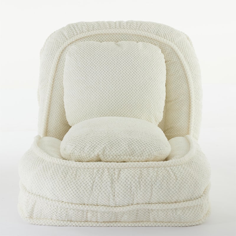 White 47.8" Adjustable Chaise Longue Chair