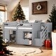 preview thumbnail 2 of 11, Modern & Clean Design Twin Size Kid Low Loft Bed With Shelves, Ladder and Drawers, Superior Quality, Maximized Space, Grey