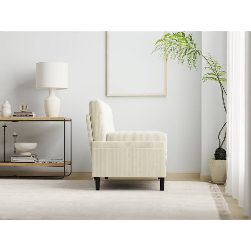 Roomfitters, Corduroy 2-Seater Sofa Sleeper, Convertible Loveseat with Recline Function and Armrests, Modern Small Sofa Bed
