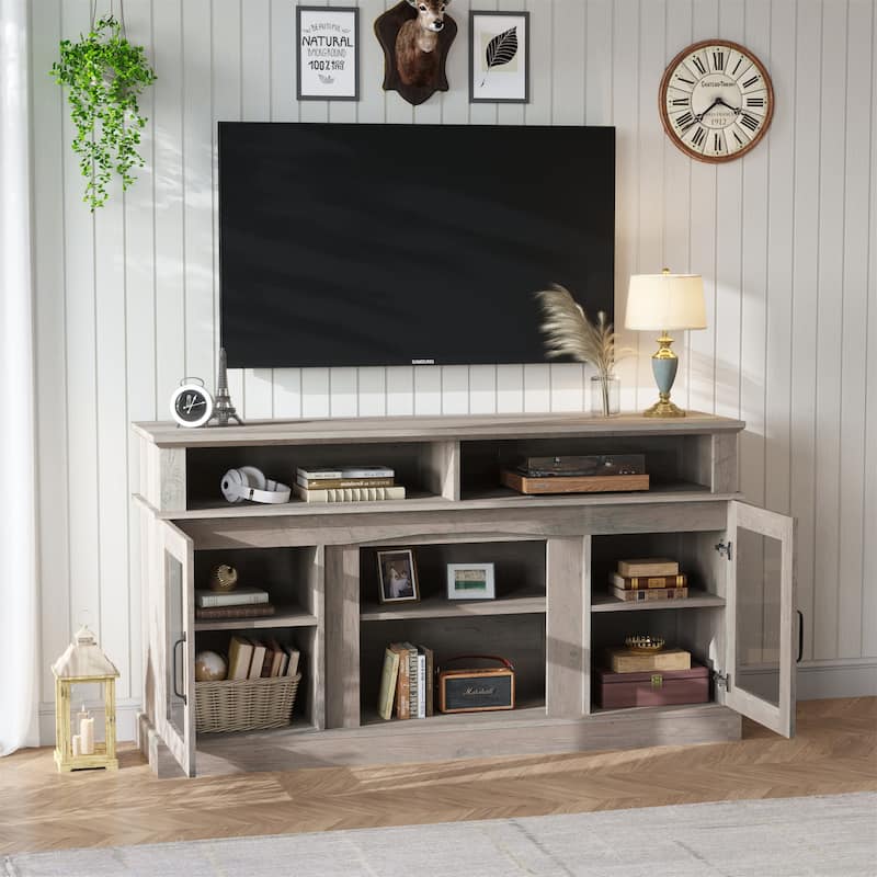 58 Inch TV Stand with Storage Cabinet and Shelves
