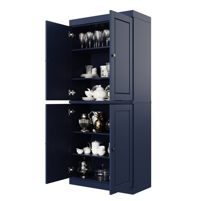 Palace Imports 100% Solid Wood Pantry Cabinet, Raised Panel Doors, Adjustable Shelves, 32" Wide, 71.5" Tall - 32" x 71.5"