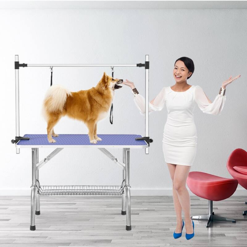 42'' Large Grooming Table for Pet Dog and Cat with Adjustable Arm and Clamps - as picture