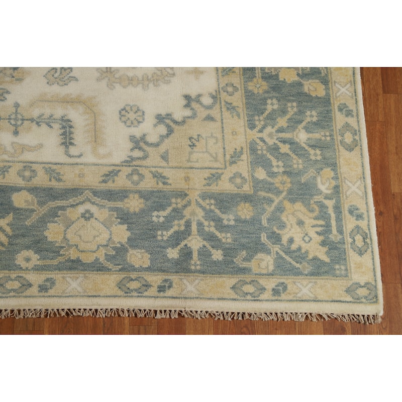 Oushak Indian Area Rug Handmade Wool Carpet - 7'10" x 10'2"