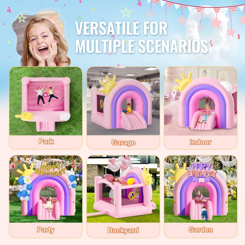 Inflatable Bounce House Family Backyard Bouncy Castle, for Kid Ages