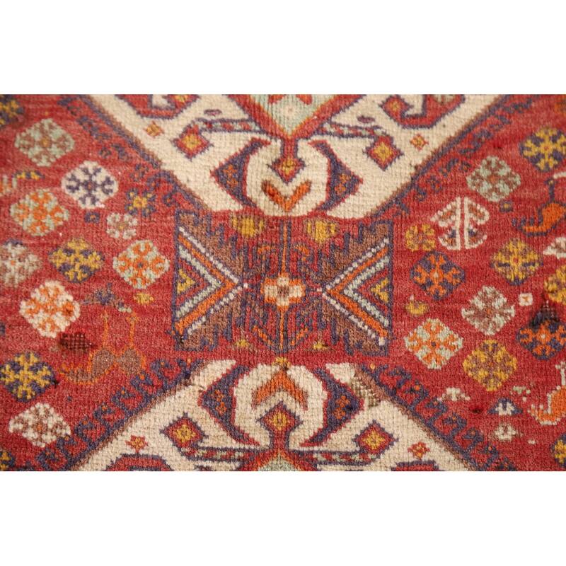 Tribal Geometric Shiraz Persian Square Rug Vintage Wool Carpet - 2'0"x 2'5"
