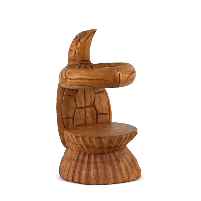 Wooden Hand Carved Turtle Wine Bottle Holder Rack Handmade Tabletop Wood Home Decor Accent Decoration Gift Bar Art Handcraft