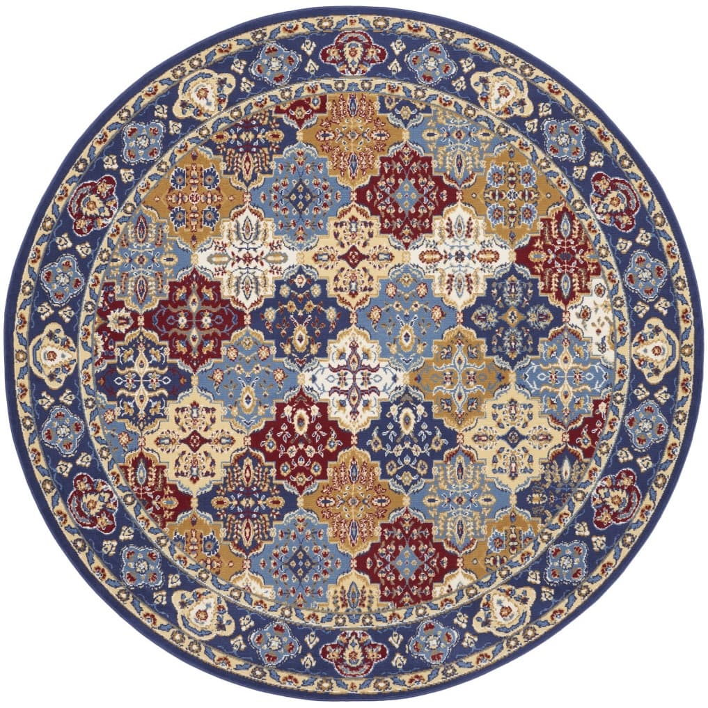 Rosot Power Loomed Geometric Area Rug By HomeRoots - 8' Round