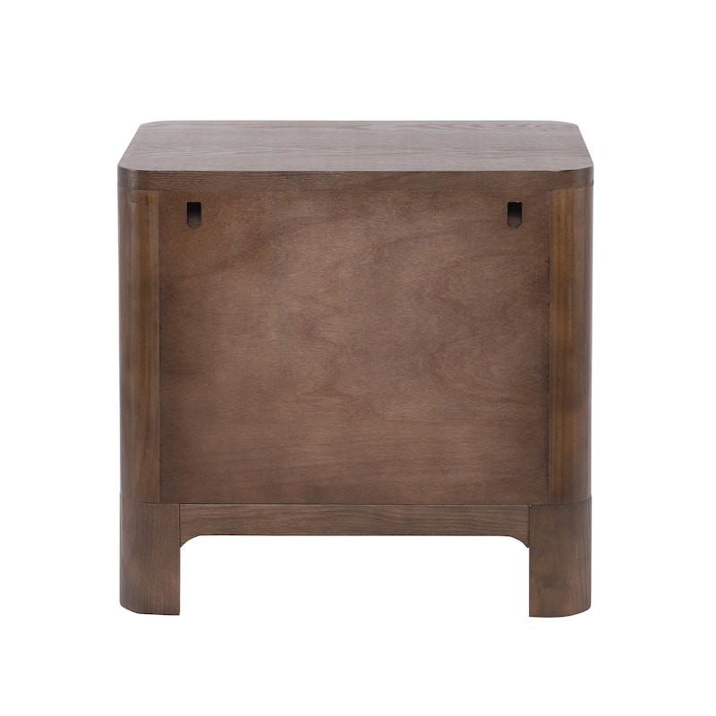 Christopher Knight Home - Modern Nightstand with 2 Drawers and Brushed Gold Handles