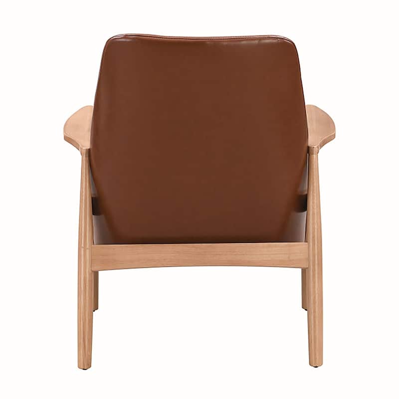 2PCS Solid Wood PU Armchairs