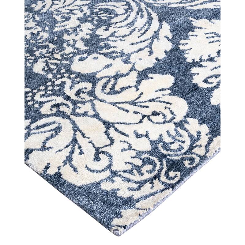 Modern One-of-a-Kind Hand-Knotted Area Rug - Ivory, 9' 1" x 11' 10" - 9' 1" x 11' 10"