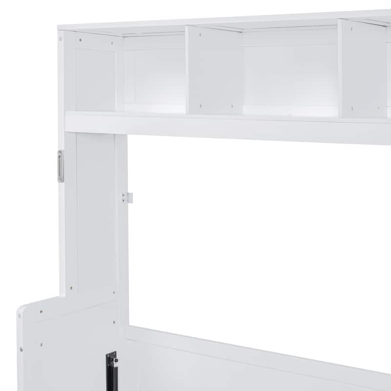 Queen Size Murphy Bed Wall Bed with Reversible Closet and Drawers by Harper&Bright Designs