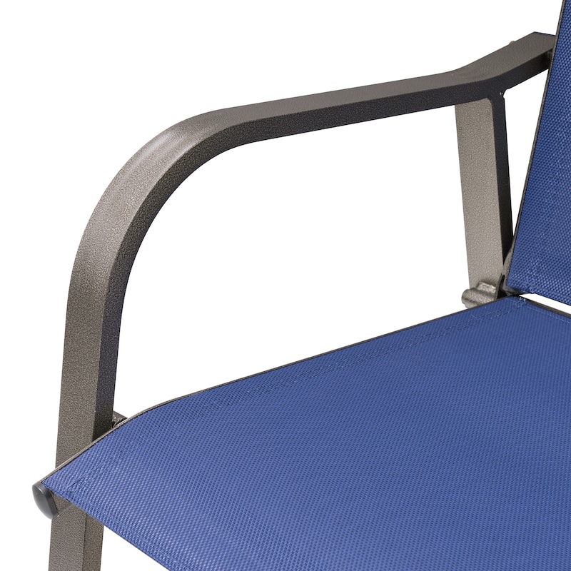 Crestlive Products Outdoor Outdoor Cast Aluminum Swivel Bar Stools with Sunbrella Cushion