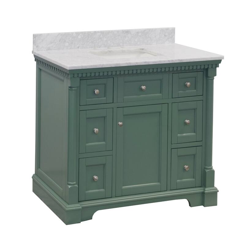 KitchenBathCollection Sydney 42" Bathroom Vanity with Carrara Marble Top