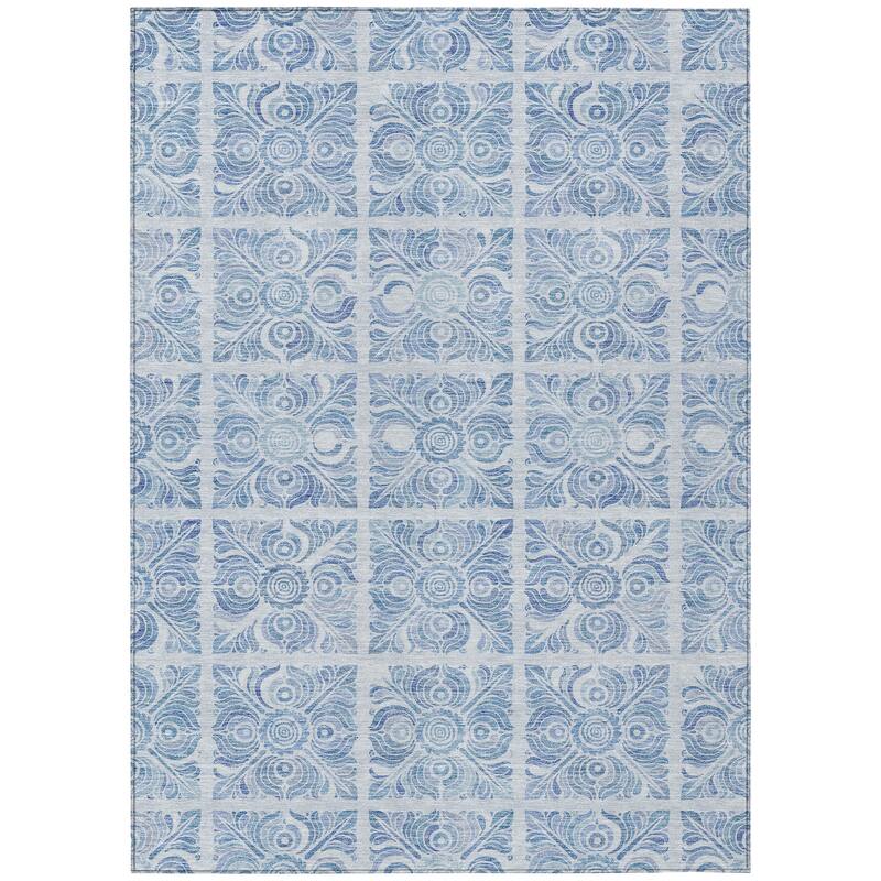 Machine Washable Indoor/ Outdoor Chantille Mosaic Rug