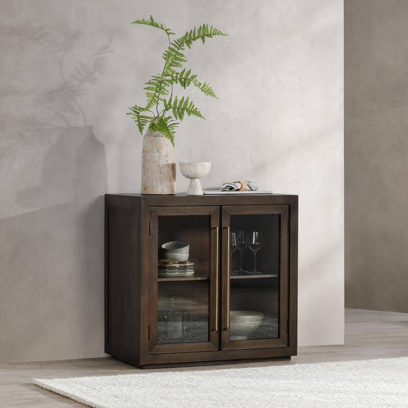 Classic Home Bradley Two-Door Oak Cabinet - Cocoa Brown