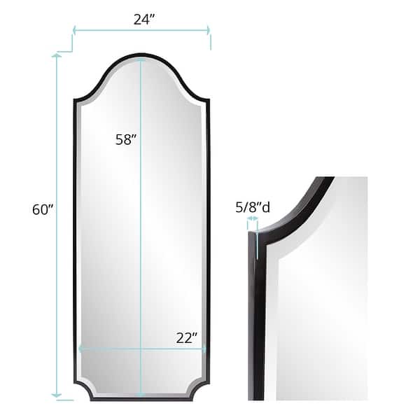 dimension image slide 1 of 3, Allan Andrews Stainless Steel Framed Hand Beveled Shield Mirror