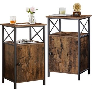 Square End Table with Drawer & Storage for Living Room or Bedroom ...