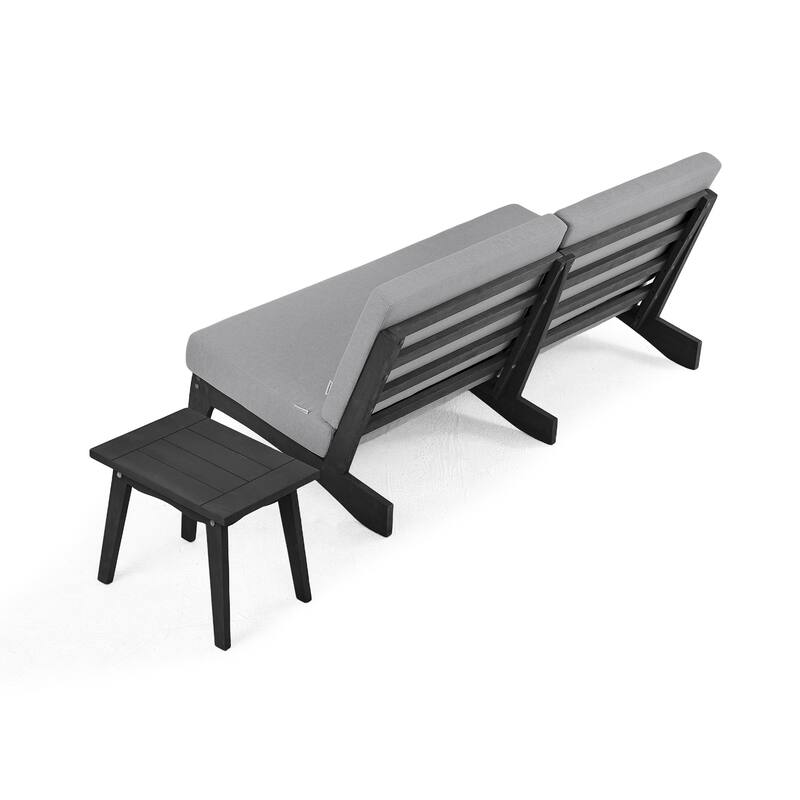 3-Seat Outdoor Sofa Set with Solid Wood Coffee Table, Weather-Resistant Cushions