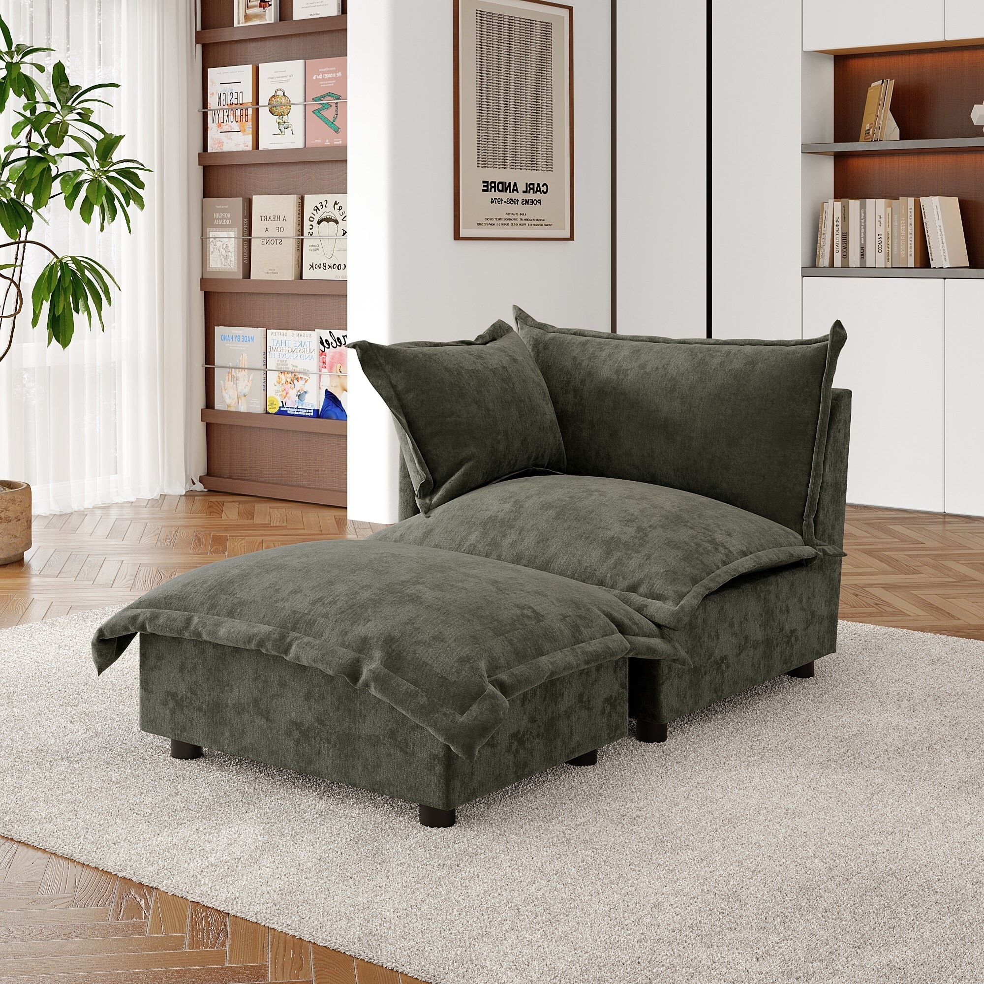 Double Layer Cushion Comfy Cloud Modular Sectional Sofa Set