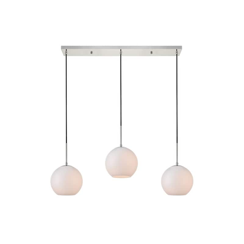 3-Light 36 inch Pendant with Frosted White Glass