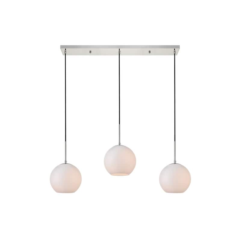 3-Light 36 inch Pendant with Frosted White Glass