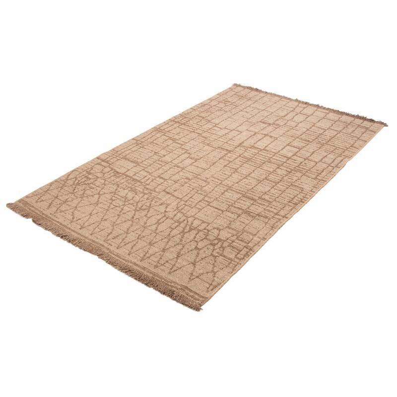 ECARPETGALLERY Flat-Weave Ankara FW Taupe Wool Tapestry Kilim - 6'0 x 9'5
