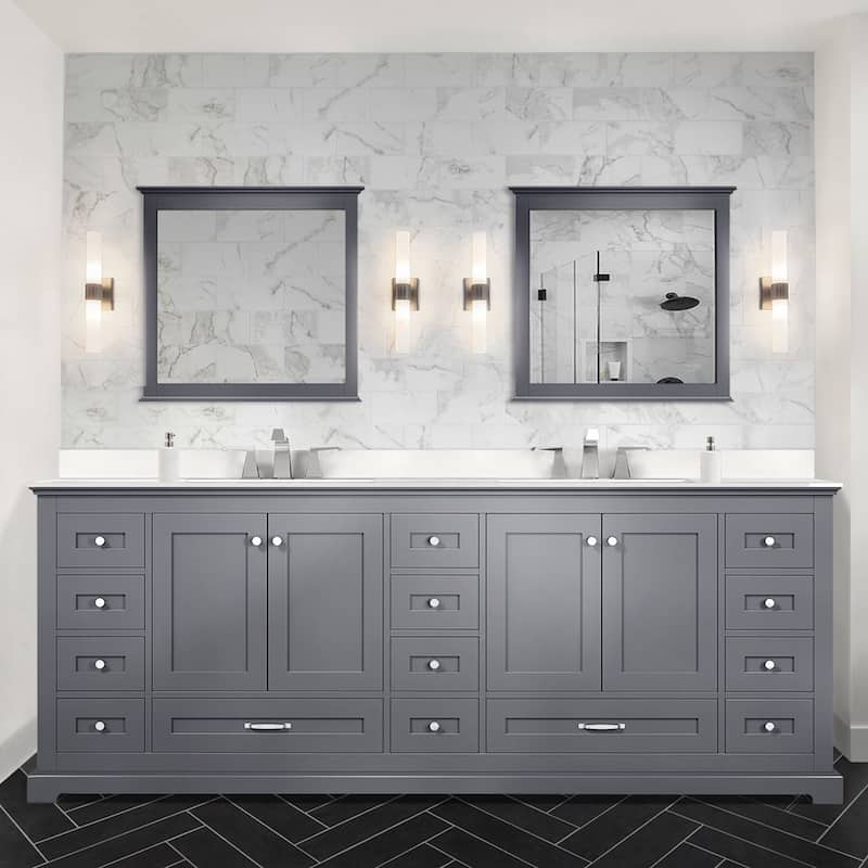 Dukes 84 in. W x 22 in. D White Double Bath Vanity and Cultured Marble Top