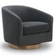 preview thumbnail 64 of 91, Liam Swivel Accent Chair Single - Dark Grey-Velvet