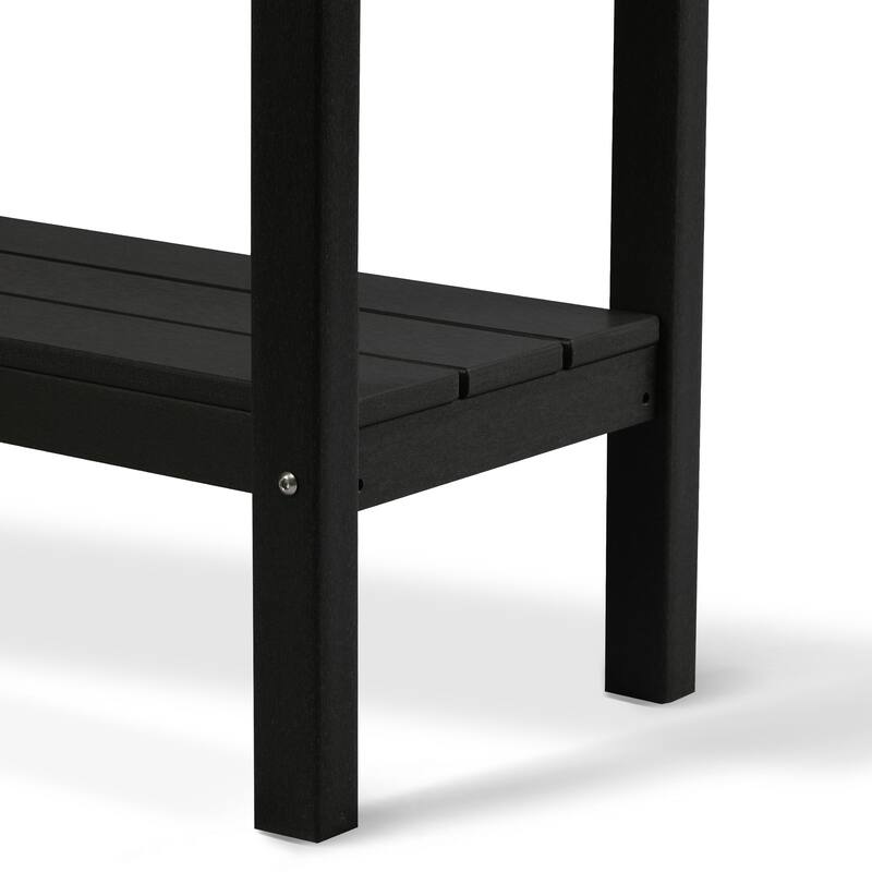 Laguna Hdpe All Weather Outdoor Patio Two Shelf Table