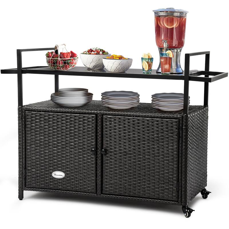 Co Bar Set with Wicker Outer Material